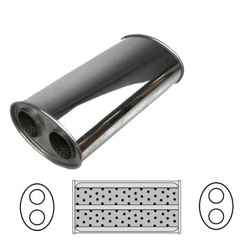 8" x 5" Oval, 14" Long, 3" Twin In/Twin Out, Megaflow - Brixton 4x4 - Buy Online Now!